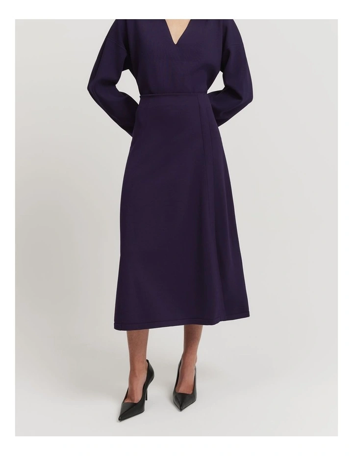 Compact A-line Skirt in Eggplant