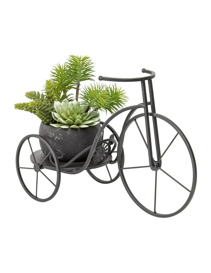 Pennyfarthing Bicycle Stand Planter in Black