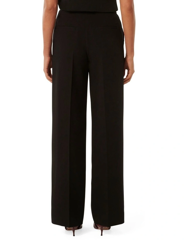 Mary Button Wide Leg Pants in Black