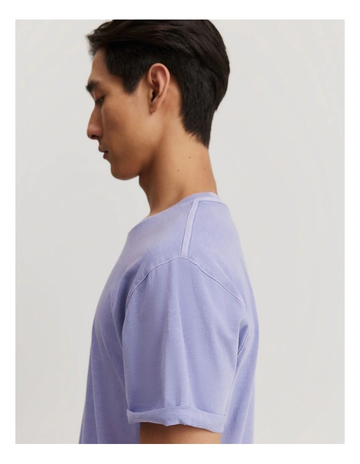 Longline Garment Dyed T-shirt in Lavender