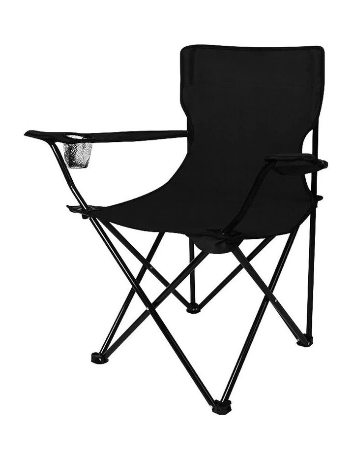 Outdoor Fishing Picnic Camping Chairs 2 Piece in Black