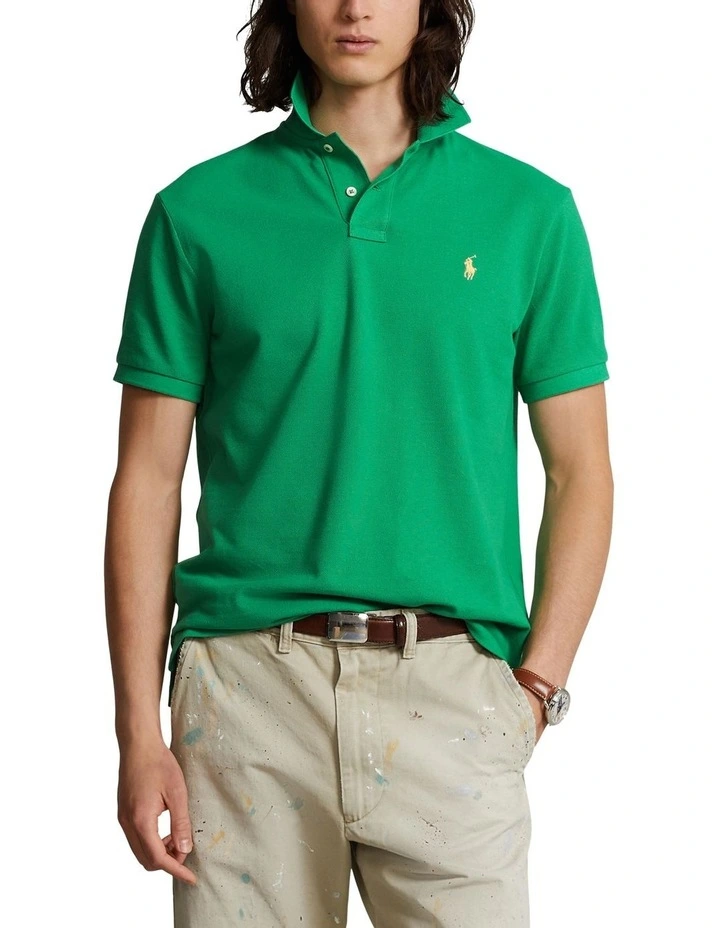 Classic Fit Mesh Polo Shirt in Green