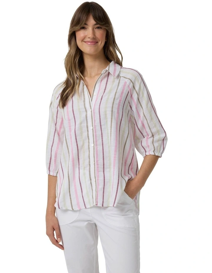 Broken Stripe Shirt in Rose Mix