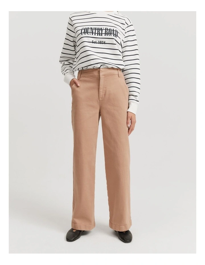 High Rise Wide Leg Jean in Nougat