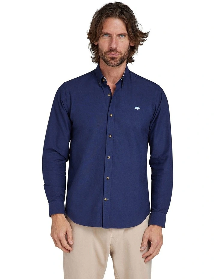 Classic Long Sleeve Oxford Shirt in Navy