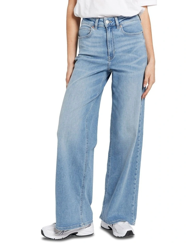 Madison Wide Leg Denim Jeans in Light Blue