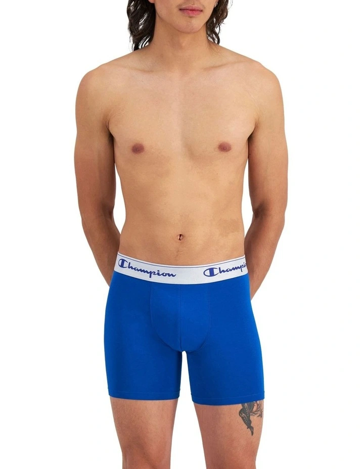 Athletic Cotton Long Leg Trunk 3 Pack in Assorted