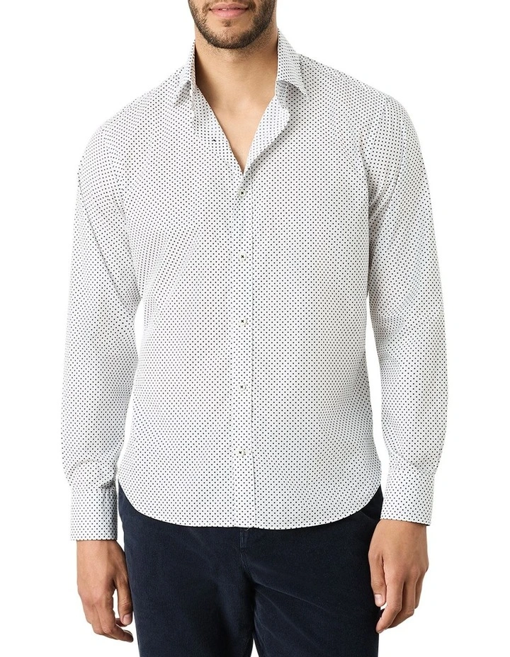 Mackney Polka Dot Shirt in White