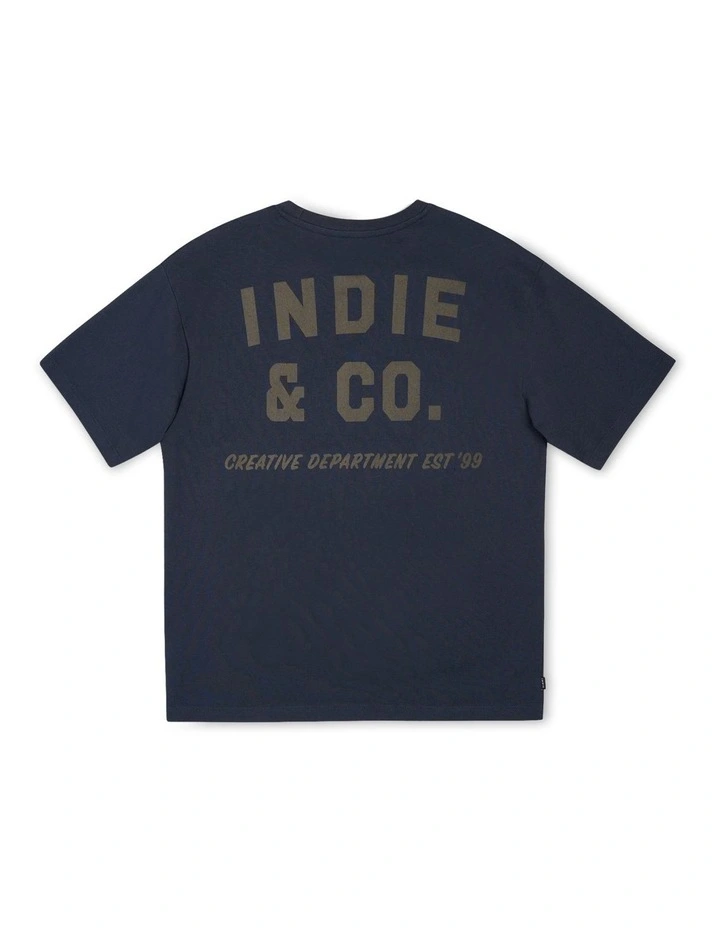 The Camino Tee 8-12 years in Dark Navy/Tan