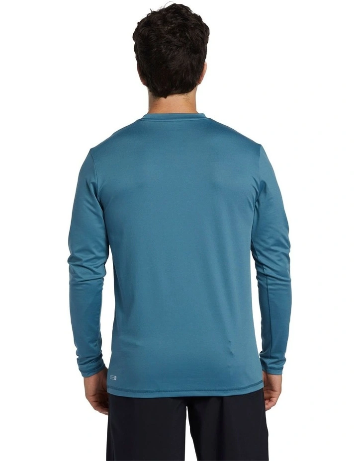 Solid Streak Long Sleeve UPF 50 Surf T-Shirt in Aegean Blue
