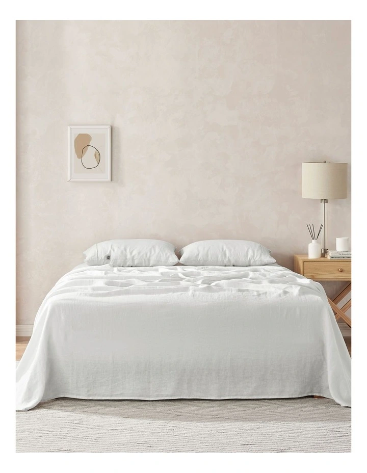 European Flax Linen Sheet Set in Dove Grey
