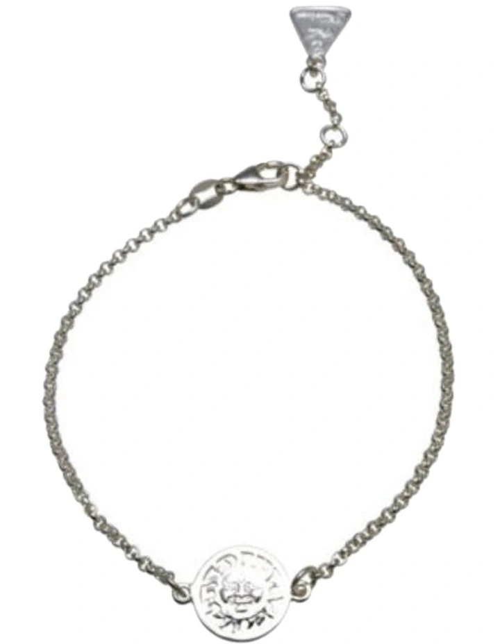 Belcher Bracelet with Sun Face in Silver
