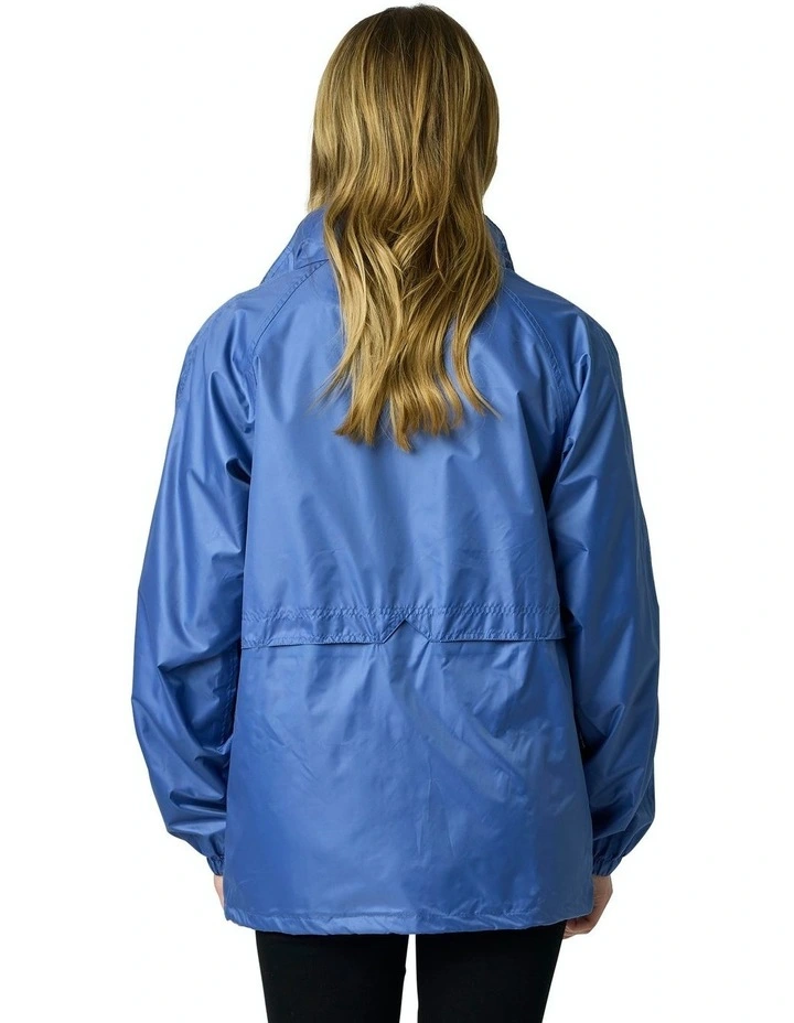 Stowaway Waterproof Rain Jacket in Dusty Blue