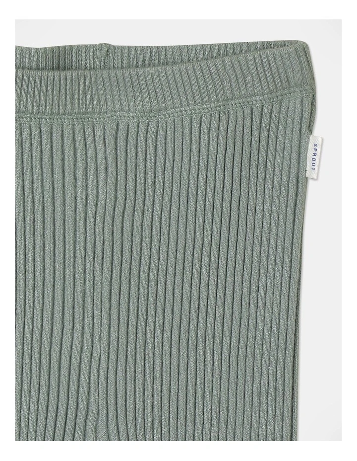 Essential Knit Rib Legging in Green