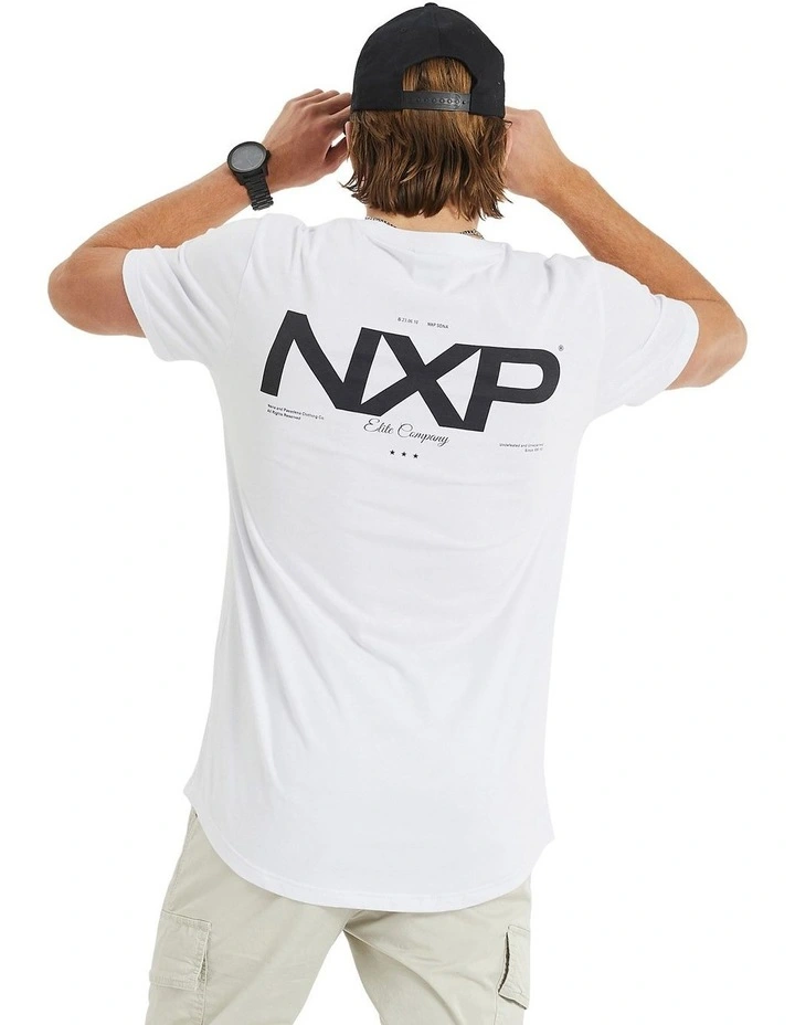 Compound Cape Back Tee in White