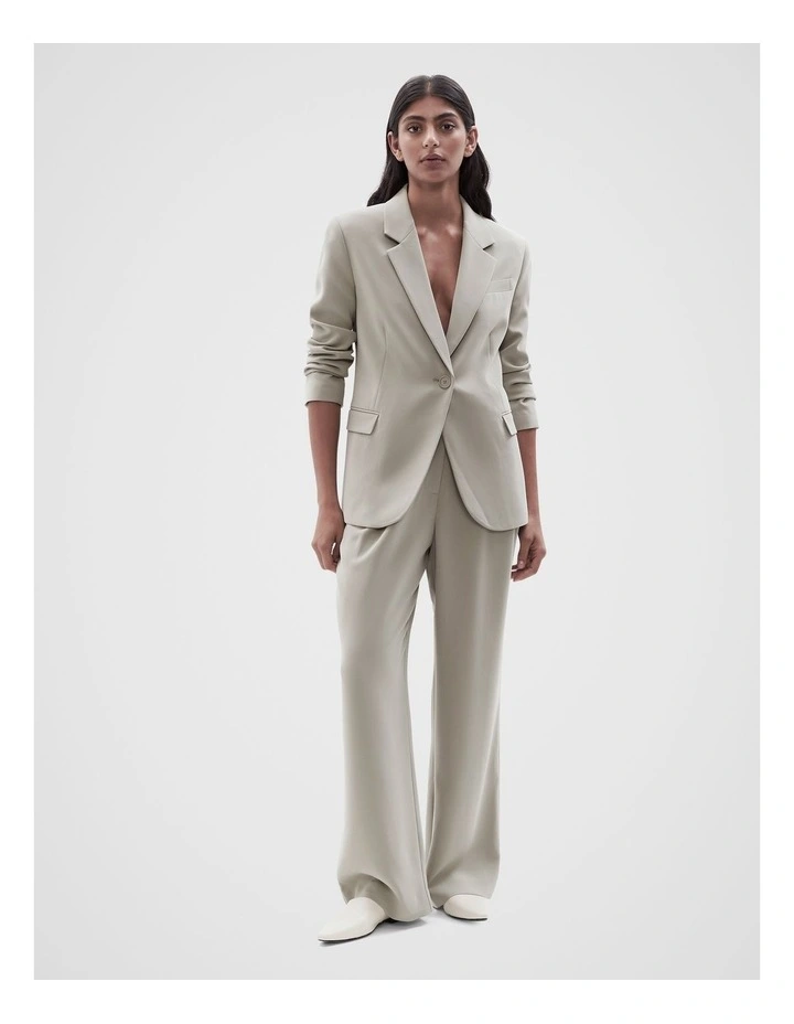 Acetate Tailored Blazer in Soft Khaki