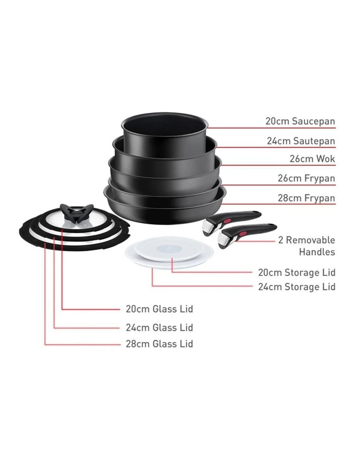 Ingenio Ultimate Induction Non-Stick 12 Piece Cookset in Black