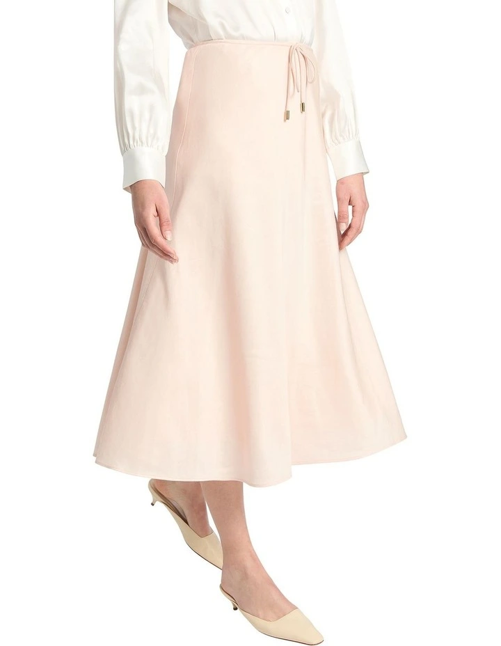 Preena Bias Midi Skirt in Pink