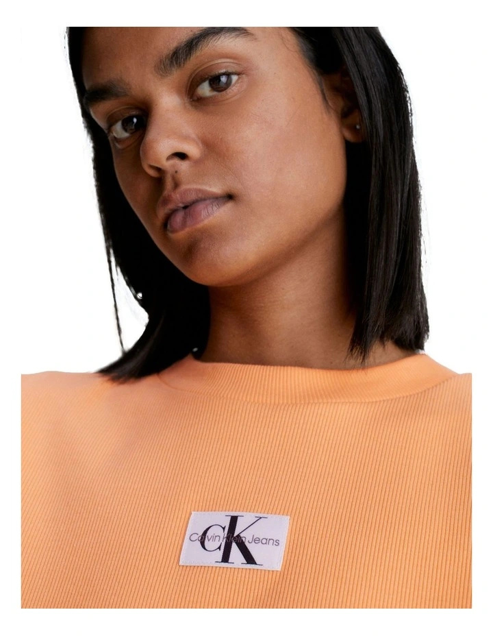 Badge Rib Short Sleeve Tee in Crushed Orange