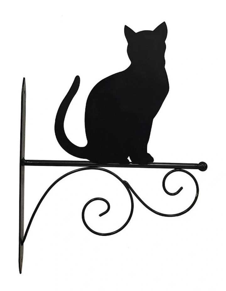 Cat Silhouette Wall Hook Decor in Black