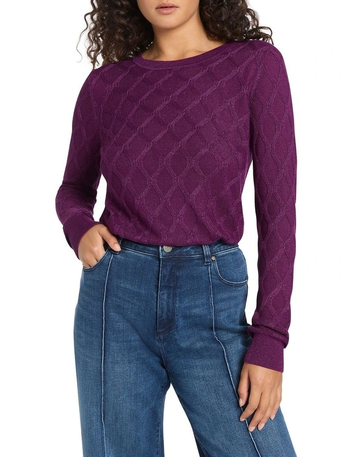 Galaxy Shimmer Knit in Plum