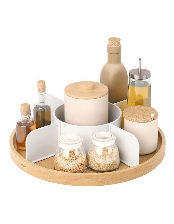 Bellwood Lazy Susan Divided in White/Natural