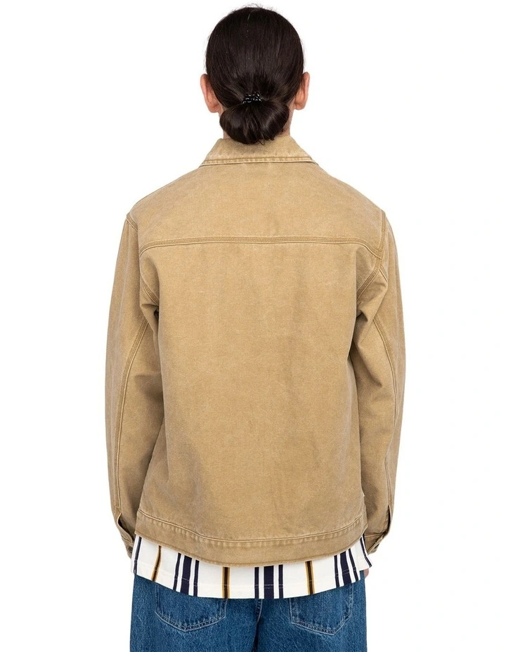 Parker Canvas Zip-Up Jacket in Green