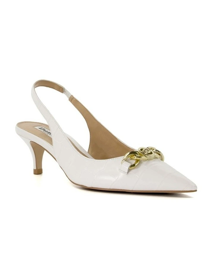 Current Slingback Heels in White