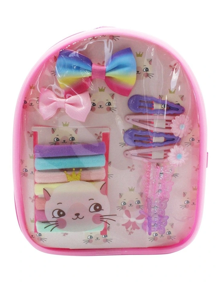 Kitty Print Backpack & Accessories Set
