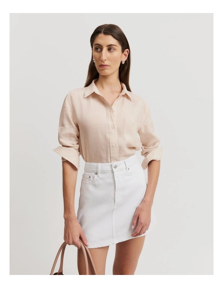 Organically Grown Linen Shirt in Sand