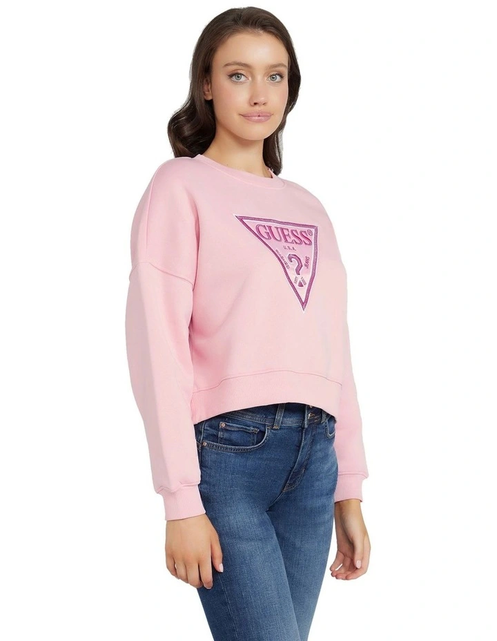 Lurex Triangle Sweatshirt in Pink