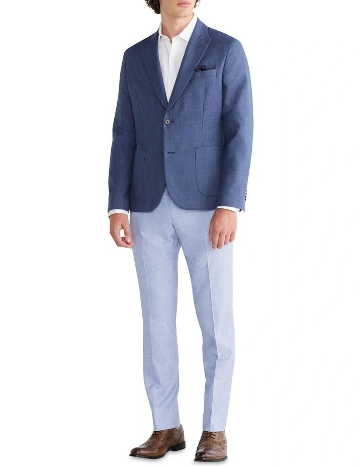 Textured Slub Blazer in Blue