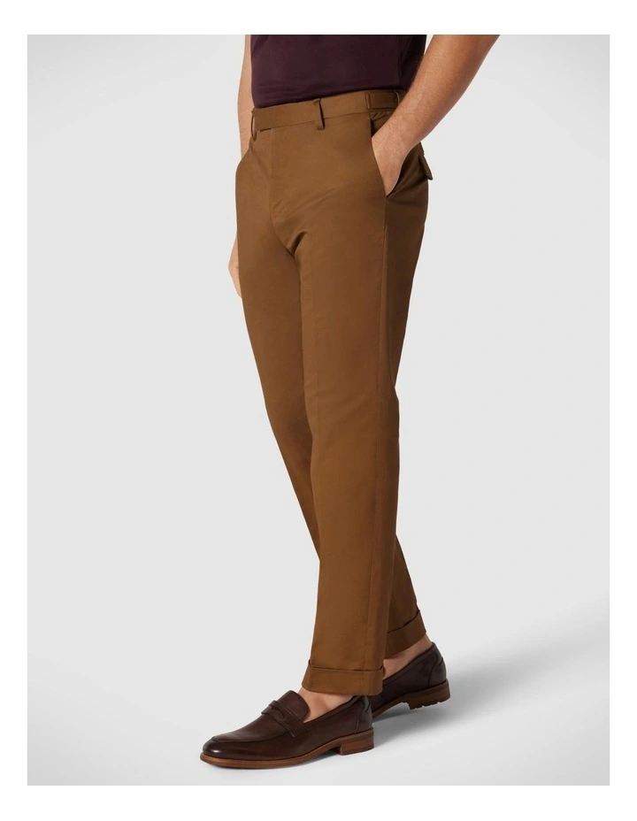 Slim Stretch Tailored Dress Pant in Tan
