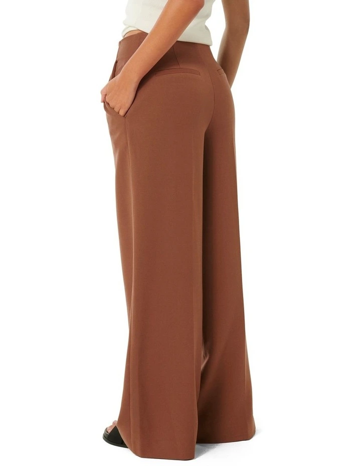 Freya High Waist Wide Leg Pants in Brown