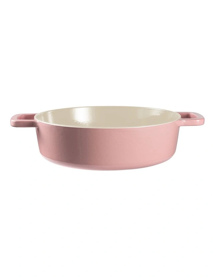 Cast Iron Low Casserole with Lid 28cm/4.0L in Pink