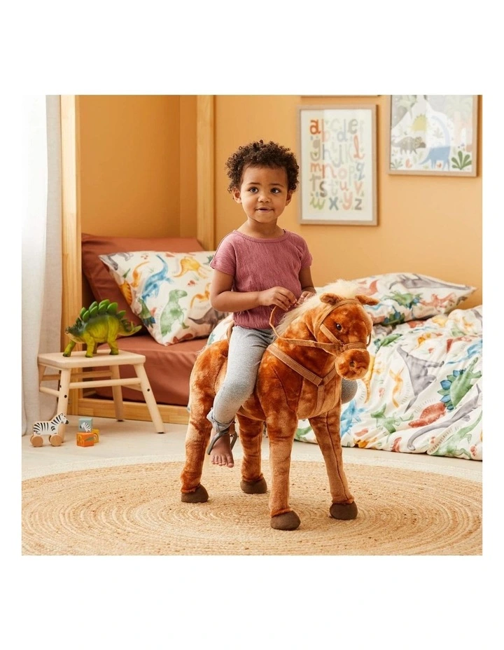 Jiggle & Giggle Large Standing Horse Kids/Children Soft Plush Play Toy 3y