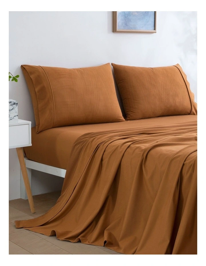 Micro Flannel Sheet Set in Rust
