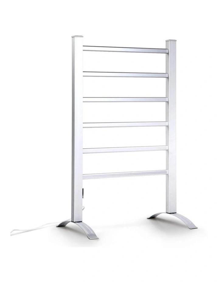 Electric Heated Towel Rail Rack Freestanding Clothes Dry Warmer 6 Bars