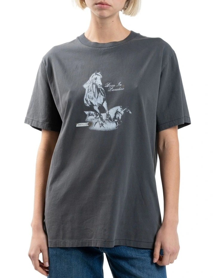 Hell Raising Bronco Merch Tee in Merch Black