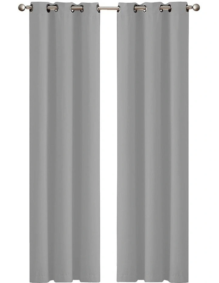 Blockout Curtains Panels 132x213cm x2 in Grey