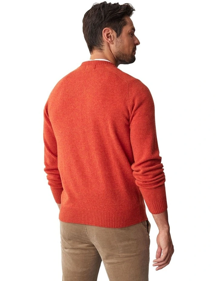 Lambswool Crew Neck Knit Burnt in Orange