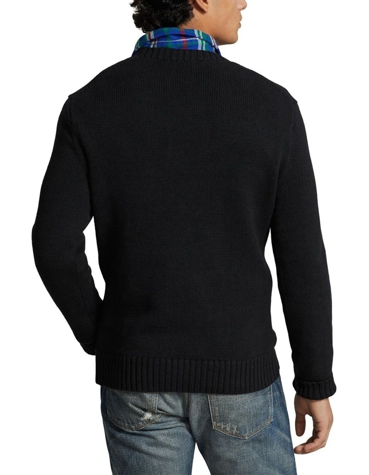 Polo Bear Cotton-Cashmere Sweater in Black