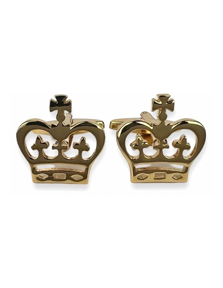 Crown Cufflink in Gold