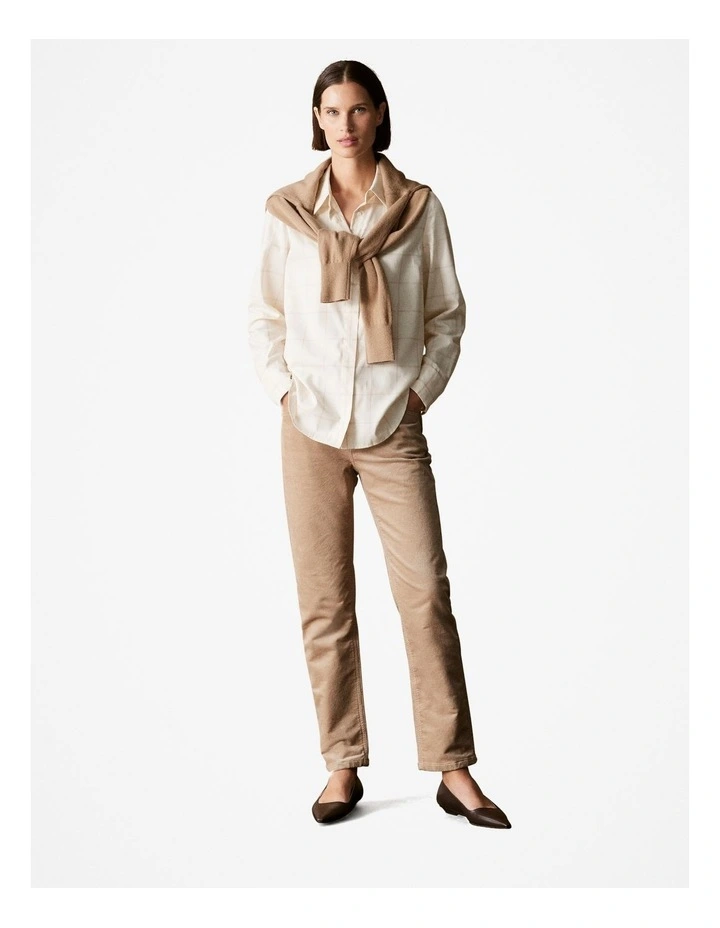 Corduroy Five Pocket Boyfriend Pant in Camel