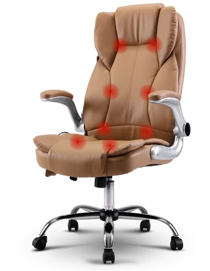 Massage Office Chair Gaming Chair Computer Desk Chair 8 Point Vibration Espresso