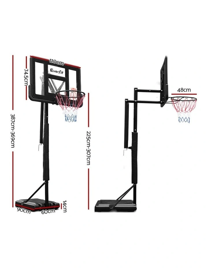 3.05M Basketball Hoop Stand System Net Ring Portable Height Adjustable