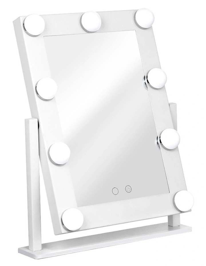 LED Standing Makeup Mirror in White