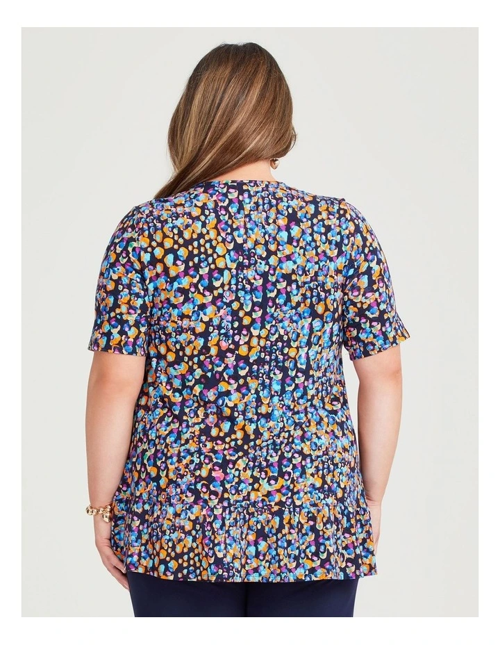 V Neck Bamboo Empire Top in Print