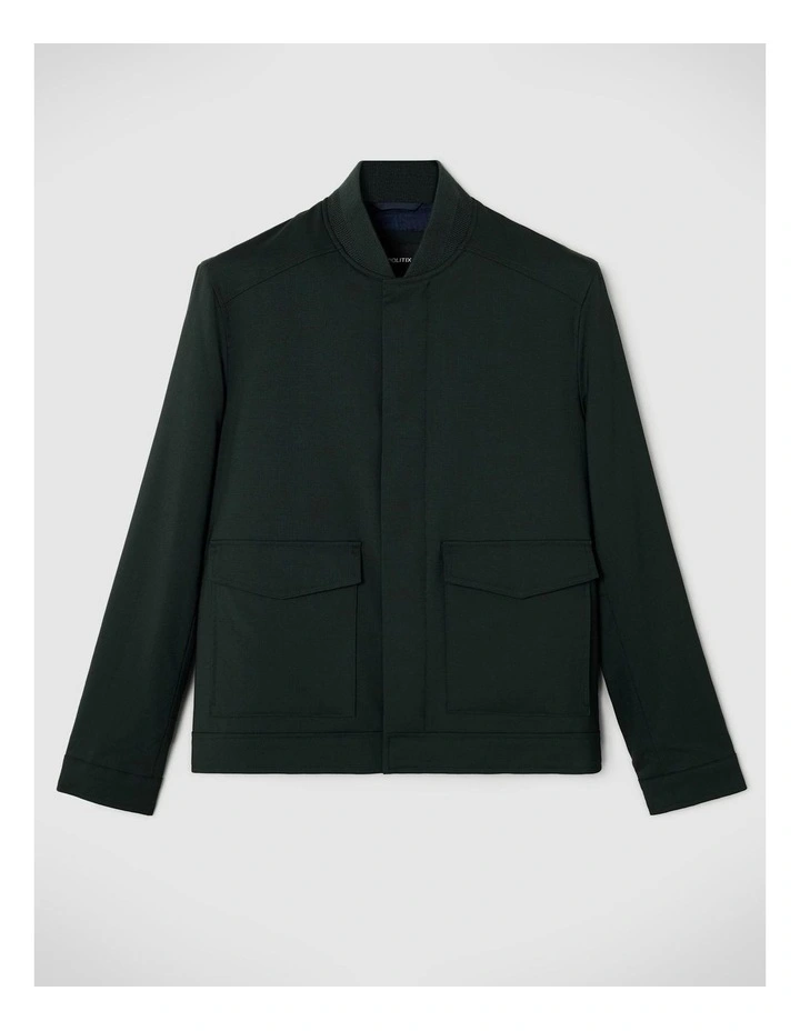 Bomber Jacket With Pocket Detail in Dark Khaki