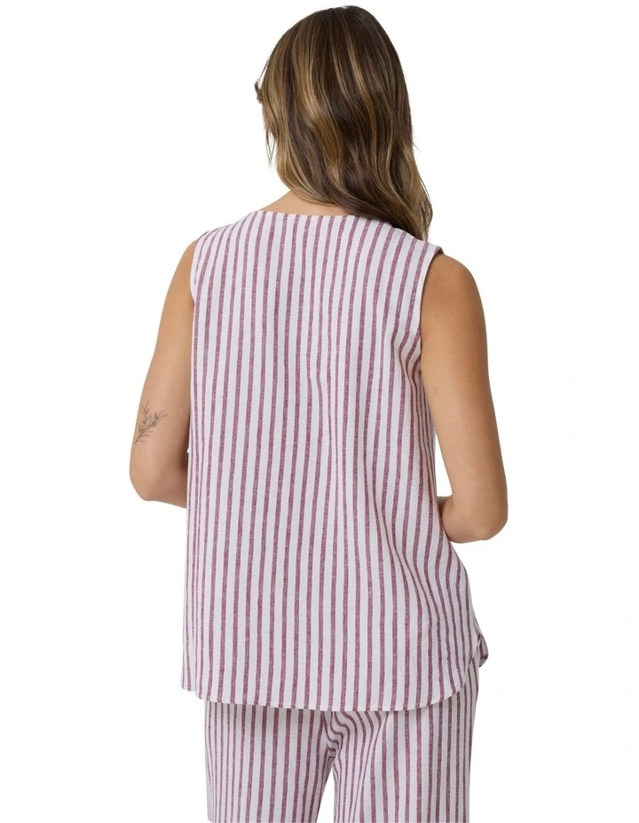 Stripe Linen Tank in Tulip
